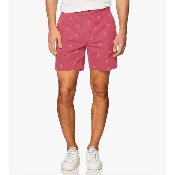 Amazon Essentials Young Men's Classic Fit 7" Chino Shorts Red Lobster Size 30 - Picture 3 of 7